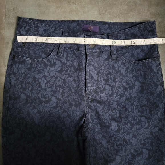 NYDJ Jade Leggings, Navy Blue, Jacquard floral, Women's Size 0 - Picture 8 of 8
